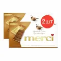 Шоколад Merci молочный, ореховый крем 112г 2шт