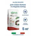 Корм сухой для взрослых собак мелких и средних пород беззерновой ALLEVA Holistic с ягненком и олениной, коноплей и женьшенем, 5 кг