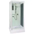 Душевая кабина, River Moero 80, прозрачное стекло, средний поддон, 80х83 см, белый