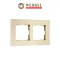 Рамка из металла на 2 поста Werkel AluMax W0023511, цвет шампань