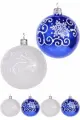 Набор стеклянных шаров хоровод, синий, 60 мм, 4 шт, Елочка С483-син