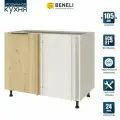 Кухонный модуль напольный угловой Beneli COLOR, Дуб дикий/Белый, 105х57,6х82 см