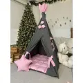 Вигвам детский серо-розовый, Комплект SWEET HOME for kids