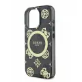 Guess чехол для iPhone 16 Pro Max, PC/TPU 4G Peony черный (MagSafe)