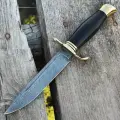 Финка НКВД из дамасской стали с литьём из латуни, рукоять граб