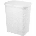 Корзина с крышкой для белья EL Casa ЕL Casa Ротанг 38х30х48 см, 40 л, белая