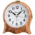 Будильник кварцевый с подсветкой и повтором сигнала гранат PT097-М2 цвет и фактура под дерево, размер 8х9 см