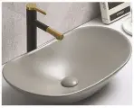 Раковина-чаша CeramaLux 61 7811AMH-5 Светло-серая фаянс накладная 61.5