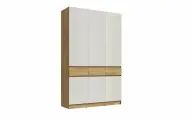 Шкаф распашной трехстворчатый Артек дуб крафт/белый глянец