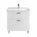 Тумба напольная Vannika Apex 80 с умывальником Фест 80 для ванной комнаты, белая