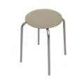 Табурет Ника эконом 2 на 4-х опорах, круглое сиденье, металлический каркас, бежевый, Ника ТЭ2Р/БЖ БЕЖ