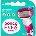 Dorco Eve 6 Simple / Shai Sweetie cменные кассеты, 4 шт., с 4 сменными лезвиями в комплекте