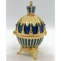 Яйцо Фаберже 3147 с короной, малое, синее