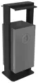 Урна уличная металлическая УОН-3 (опрокидывающаяся) с козырьком (Серая)