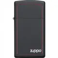 Зажигалка ZIPPO Slim® с покрытием Black Matte, латунь/сталь, чёрная, матовая, 29x10x60 мм