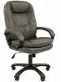 Офисное кресло руководителя CHAIRMAN 668, экокожа, серый, с мягкими подлокотниками