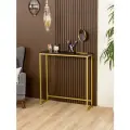 Туалетный столик консольный в стиле Лофт Шели золотой металл, золотой/черный
