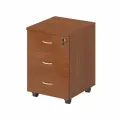 Тумба офисная с ящиками на колесах Феликс Система - М, с замком, Миланский орех коричневая