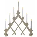 Светильник-горка рождественский RUT (светло-серый) на 7 свечей, 43х53 см
