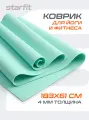 Коврик для йоги и фитнеса STARFIT FM-101 PVC, 0,4 см, 183x61 см, мятный