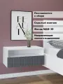 Тумба прикроватная подвесная Кросс, 52см х 30см х25см, Белый/Графит