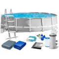 Бассейн каркасный Prism Frame, 457 х 107 см, фильтр-насос, лестница, тент, подстилка, 26724NP INTEX