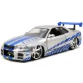 Модель автомобиля Jada Toys Fast & Furious Brian's: 2002 Nissan Skyline GT-R (BNR34) (Candy Silver with Blue Stripes) (1:24) 97158