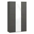 Распашной шкаф Мебель Трия Стелла, ЛДСП, 135х52,8х225см, 3 двери, серый