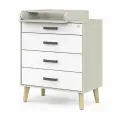 Пеленальный комод для новорожденных с ящиками, разделителем и съёмным столиком Gall Шимо светлый/белый