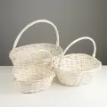 Набор корзин плетёных, 3 шт, 47×39×14 см, 40×32×15 см, 33×25×13 см, ива, белая