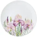 Тарелка обеденная 27см «IRISES», фарфор, белая, цветы ириса, стильный декор