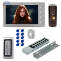 Видеодомофон 7 с электромагнитным замком и кодовой панелью комплект для дома или офиса (графит) / бесконтактные брелки