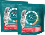 PURINA ONE для взрослых кастрированных котов и стерилизованных кошек с лососем и пшеницей (1,5 + 1,5 кг)