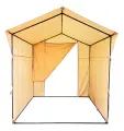 Торговая палатка Митек Домик 1,5х1,5 бежевая (каркас из трубы Ø 18 мм)