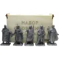 Русские средневековые воины №10ЕК (5 н/к) в фанерной коробке набор оловянных солдатиков некрашеных