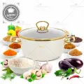 Кастрюля эмалированная 4,5 л с крышкой 24 см Rashel для газовых электрических и индукционных плит
