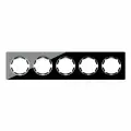 Рамка стеклянная OneKeyElectro Garda (для серии Florence) 5 постов, горизонтальная, цвет чёрный
