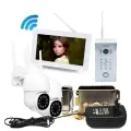Комплект радиоканальный Wi-Fi HD видеодомофон и электромеханический замок AX042 - SkyNet-700-Tuya (1+2+AX042)-Tuya (E2123EU) ДВЕ уличные 5mp поворотн
