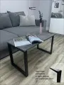 Журнальный столик на металлическом каркасе (средний, Цемент тёмный)