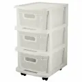 KEEPLEX KL379522048 Ajur с корзинами на колесиках трехсекционный компакт 37х30х52см белое облако