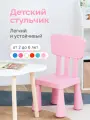 Стул детский Мамонт, пластиковый детский стульчик со спинкой, светло-розовый