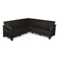 Диван угловой Альтернатива без подушки М8838 Ротанг-Плюс мокко