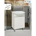 Тумба с раковиной в ванную Runo Лада 50, белый, напольная, с умывальником Уют 50