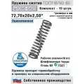 Пружина сжатия 1086-0825, L 72,70 мм; d 2,50 мм; D 20 мм ГОСТ 18793-80 (комплект 10 штук)