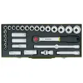 Набор торцевых головок Proxxon 23000, 29 предм, черный