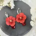Серьги, размер 40 мм, красный