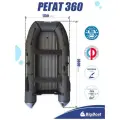 Надувная, под мотор, килевая лодка из ПВХ для рыбалки Regat (Регат) 360 НДНД