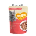 Влажный корм для стерилизованных кошек Мнямс, с лососем, 10 шт. х 85 г (кусочки в соусе)