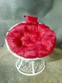 Кресло Папасанротанг мини белый/красная