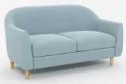 Прямой Диван ювис групп Милан, антивандальный велюр, 128x78х73 см, голубой
